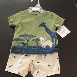 Carters Two Piece set, Zoo theme